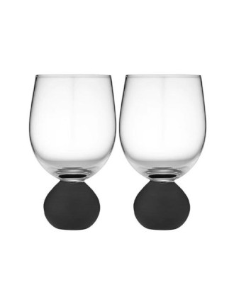 Set 2 pahare pentru vin, sticla cristalina, Astrid Matte Black - SIMONA'S COOKSHOP